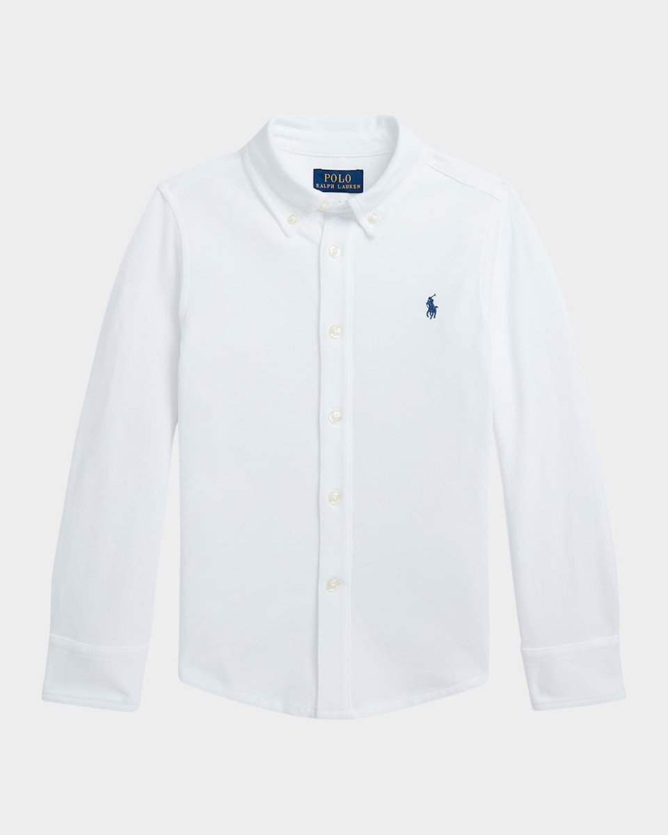 Boy's Cotton Mesh Sport Shirt, Size 2-7